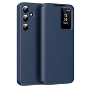 Husa pentru  Samsung Galaxy S25+ Smart Window View Tip Carte – Design Premium, Vizualizare Inteligenta, Protectie 360°, Card Slot, Textura Mata Eleganta - Albastru