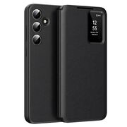 Husa pentru  Samsung Galaxy S25+ Smart Window View Tip Carte – Design Premium, Vizualizare Inteligenta, Protectie 360°, Card Slot, Textura Mata Eleganta - Negru
