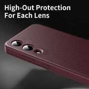 Husa pentru  Samsung Galaxy S25 Edge Smart Window View Tip Carte – Design Premium, Vizualizare Inteligenta, Protectie 360°, Card Slot, Textura Mata Eleganta - Bordeaux
