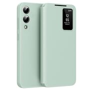 Husa pentru  Samsung Galaxy S25 Edge Smart Window View Tip Carte – Design Premium, Vizualizare Inteligenta, Protectie 360°, Card Slot, Textura Mata Eleganta - Verde