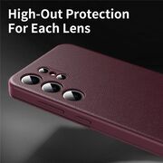 Husa pentru  Samsung Galaxy S25 Ultra Smart Window View Tip Carte – Design Premium, Vizualizare Inteligenta, Protectie 360°, Card Slot, Textura Mata Eleganta - Bordeaux
