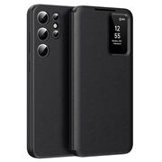 Husa pentru  Samsung Galaxy S25 Ultra Smart Window View Tip Carte – Design Premium, Vizualizare Inteligenta, Protectie 360°, Card Slot, Textura Mata Eleganta - Negru