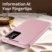 Husa pentru  Samsung Galaxy S25 Ultra Smart Window View Tip Carte – Design Premium, Vizualizare Inteligenta, Protectie 360°, Card Slot, Textura Mata Eleganta - Roz