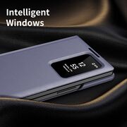 Husa pentru  Samsung Galaxy Z Fold 3 Smart Window View Tip Carte – Design Premium, Vizualizare Inteligenta, Protectie 360°, Card Slot, Textura Mata Eleganta - Mov