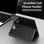 Husa pentru  Samsung Galaxy Z Fold 3 Smart Window View Tip Carte – Design Premium, Vizualizare Inteligenta, Protectie 360°, Card Slot, Textura Mata Eleganta - Negru