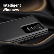 Husa pentru  Samsung Galaxy Z Fold 3 Smart Window View Tip Carte – Design Premium, Vizualizare Inteligenta, Protectie 360°, Card Slot, Textura Mata Eleganta - Negru