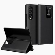 Husa pentru  Samsung Galaxy Z Fold 3 Smart Window View Tip Carte – Design Premium, Vizualizare Inteligenta, Protectie 360°, Card Slot, Textura Mata Eleganta - Negru