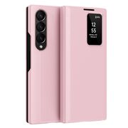 Husa pentru  Samsung Galaxy Z Fold 3 Smart Window View Tip Carte – Design Premium, Vizualizare Inteligenta, Protectie 360°, Card Slot, Textura Mata Eleganta - Roz