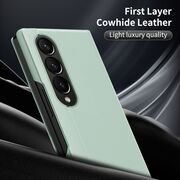 Husa pentru  Samsung Galaxy Z Fold 3 Smart Window View Tip Carte – Design Premium, Vizualizare Inteligenta, Protectie 360°, Card Slot, Textura Mata Eleganta - Verde