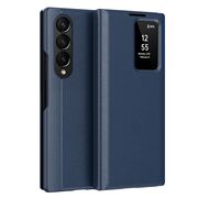 Husa pentru  Samsung Galaxy Z Fold 4 Smart Window View Tip Carte – Design Premium, Vizualizare Inteligenta, Protectie 360°, Card Slot, Textura Mata Eleganta - Albastru