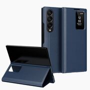 Husa pentru  Samsung Galaxy Z Fold 4 Smart Window View Tip Carte – Design Premium, Vizualizare Inteligenta, Protectie 360°, Card Slot, Textura Mata Eleganta - Albastru