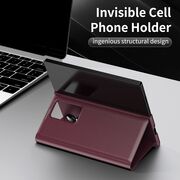 Husa pentru  Samsung Galaxy Z Fold 4 Smart Window View Tip Carte – Design Premium, Vizualizare Inteligenta, Protectie 360°, Card Slot, Textura Mata Eleganta - Bordeaux