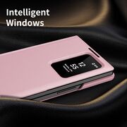 Husa pentru  Samsung Galaxy Z Fold 4 Smart Window View Tip Carte – Design Premium, Vizualizare Inteligenta, Protectie 360°, Card Slot, Textura Mata Eleganta - Roz