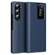 Husa pentru  Samsung Galaxy Z Fold 6 Smart Window View Tip Carte – Design Premium, Vizualizare Inteligenta, Protectie 360°, Card Slot, Textura Mata Eleganta - Albastru
