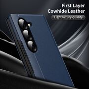 Husa pentru  Samsung Galaxy Z Fold 6 Smart Window View Tip Carte – Design Premium, Vizualizare Inteligenta, Protectie 360°, Card Slot, Textura Mata Eleganta - Albastru