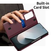 Husa pentru  Samsung Galaxy Z Fold 6 Smart Window View Tip Carte – Design Premium, Vizualizare Inteligenta, Protectie 360°, Card Slot, Textura Mata Eleganta - Bordeaux