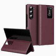 Husa pentru  Samsung Galaxy Z Fold 6 Smart Window View Tip Carte – Design Premium, Vizualizare Inteligenta, Protectie 360°, Card Slot, Textura Mata Eleganta - Bordeaux