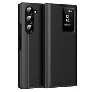 Husa pentru  Samsung Galaxy Z Fold 6 Smart Window View Tip Carte – Design Premium, Vizualizare Inteligenta, Protectie 360°, Card Slot, Textura Mata Eleganta - Negru