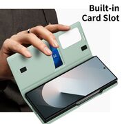 Husa pentru  Samsung Galaxy Z Fold 6 Smart Window View Tip Carte – Design Premium, Vizualizare Inteligenta, Protectie 360°, Card Slot, Textura Mata Eleganta - Verde