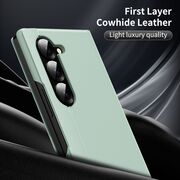 Husa pentru  Samsung Galaxy Z Fold 6 Smart Window View Tip Carte – Design Premium, Vizualizare Inteligenta, Protectie 360°, Card Slot, Textura Mata Eleganta - Verde