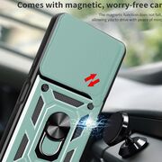 Husa pentru  Honor 400 Ring Armor Kickstand Tough Rugged Cover cu protectie camera, Verde