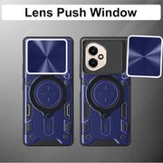 Husa pentru  Honor 400 cu protecție pentru cameră și suport magnetic integrat Ring Shockproof, Albastru