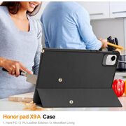 Husa pentru  Honor Pad X9a tip stand functie sleep/wake-up, protectie 360 - Negru