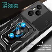 Husa pentru  Honor 400 Pro Ring Armor Kickstand Tough Rugged Cover cu protectie camera, Albastru