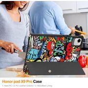 Husa pentru  Honor Pad X9a tip stand functie sleep/wake-up, protectie 360 - Graffiti