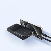 Baterie externa 10000mAh, 20W, Cablu Incorporat Type-C - Baseus Bipow 2 - Alb