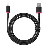Cablu de Date USB la Lightning, 2.4A, 1m - Baseus Dura - Rosu / Negru