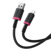 Cablu de Date USB la Lightning, 2.4A, 1m - Baseus Dura - Rosu / Negru