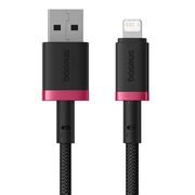 Cablu de Date USB la Lightning, 2.4A, 1m - Baseus Dura - Rosu / Negru