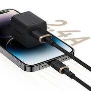 Cablu de Date USB la Lightning, 2.4A, 2m - Baseus Dura - Gold / Black