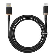 Cablu de Date USB la Type-C, 60W, 1m - Baseus Dura - Gold / Black