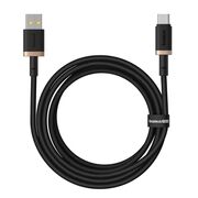 Cablu de Date USB la Type-C, 60W, 2m - Baseus Dura - Gold / Black