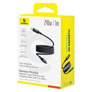 Cablu Type-C, 240W, Magnetic, 1m - Baseus PicoGo - Negru