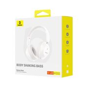 Casti Over-Ear, Sound Isolation, Bletooth 5.3, Foldable, Bass 30 Max, Type-C - Baseus Bass 30 Max - Moon White