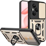 Husa pentru  Honor 400 Pro Ring Armor Kickstand Tough Rugged Cover cu protectie camera, Auriu