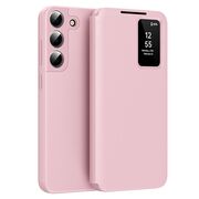 Husa pentru  Samsung Galaxy S22 Plus 5G Smart Window View Tip Carte – Design Premium, Vizualizare Inteligenta, Protectie 360°, Card Slot, Textura Mata Eleganta - Roz