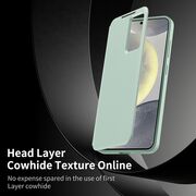 Husa pentru  Samsung Galaxy S22 Ultra 5G Smart Window View Tip Carte – Design Premium, Vizualizare Inteligenta, Protectie 360°, Card Slot, Textura Mata Eleganta - Verde
