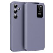 Husa pentru  Samsung Galaxy S23 FE Smart Window View Tip Carte – Design Premium, Vizualizare Inteligenta, Protectie 360°, Card Slot, Textura Mata Eleganta - Mov