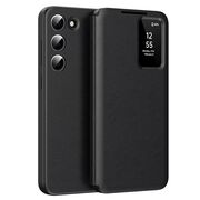 Husa pentru  Samsung Galaxy S23 Plus  Smart Window View Tip Carte – Design Premium, Vizualizare Inteligenta, Protectie 360°, Card Slot, Textura Mata Eleganta - Negru