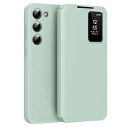 Husa pentru  Samsung Galaxy S23 Plus  Smart Window View Tip Carte – Design Premium, Vizualizare Inteligenta, Protectie 360°, Card Slot, Textura Mata Eleganta - Verde