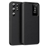 Husa pentru  Samsung Galaxy S23 Ultra 5G Smart Window View Tip Carte – Design Premium, Vizualizare Inteligenta, Protectie 360°, Card Slot, Textura Mata Eleganta - Negru
