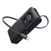 Power Bank 10000mAh, 30W, Cablu Incorporat Type-C - Baseus Free2Pull - Negru