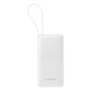 Power Bank 20000mAh, 20W, Cablu Incorporat Type-C - Baseus Bipow 2 - Alb