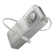 Power Bank 20000mAh, 65W, Cablu Incorporat Type-C - Baseus Free2Pull - Gri