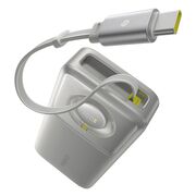 Power Bank 20000mAh, 65W, Cablu Incorporat Type-C - Baseus Free2Pull - Gri