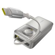 Power Bank 20000mAh, 65W, Cablu Incorporat Type-C - Baseus Free2Pull - Gri